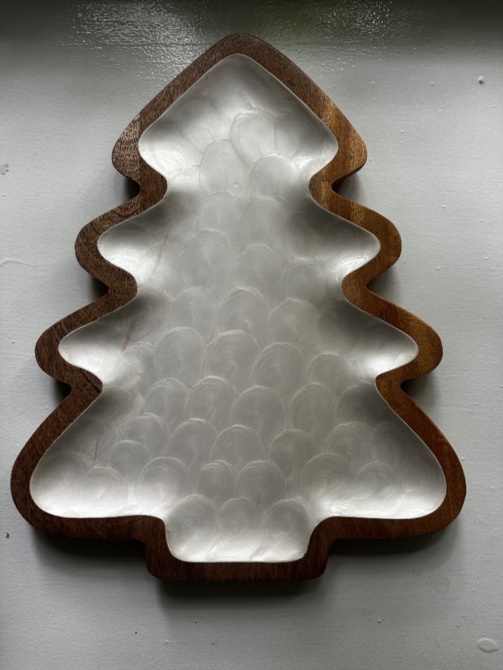Wooden Christmas Tree Serving Tray